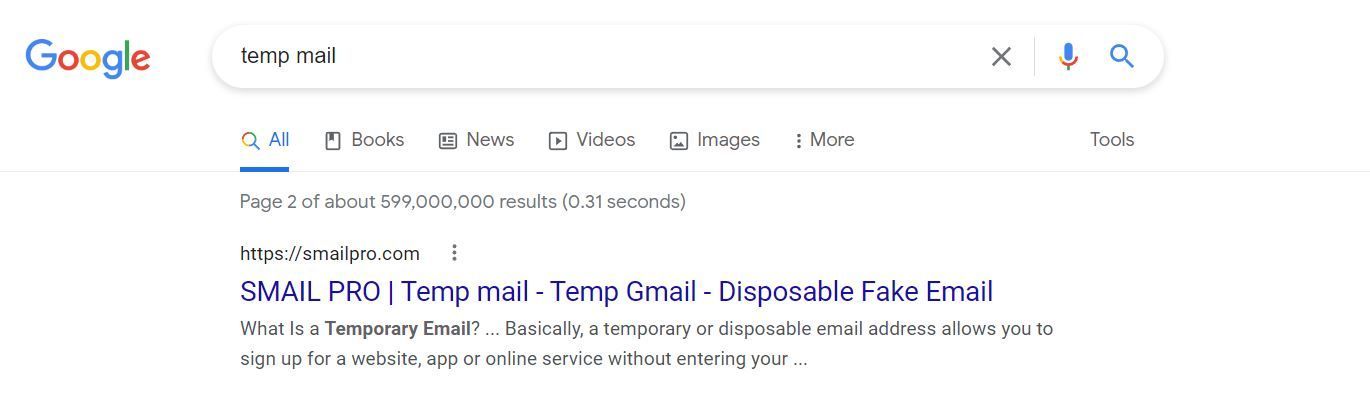 Create temporary email
